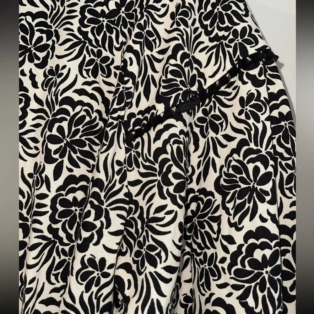 Zara floral printed linen blend romper